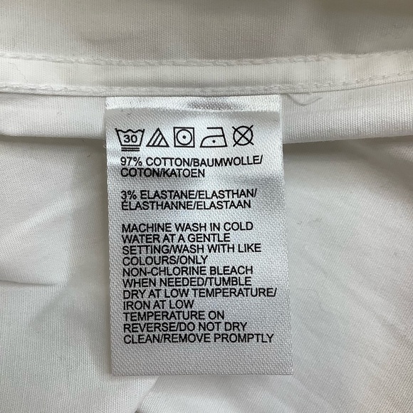 1670 Slim Fit Crisp White Dress Shirt Size 14 32/33 - Picture 9 of 10